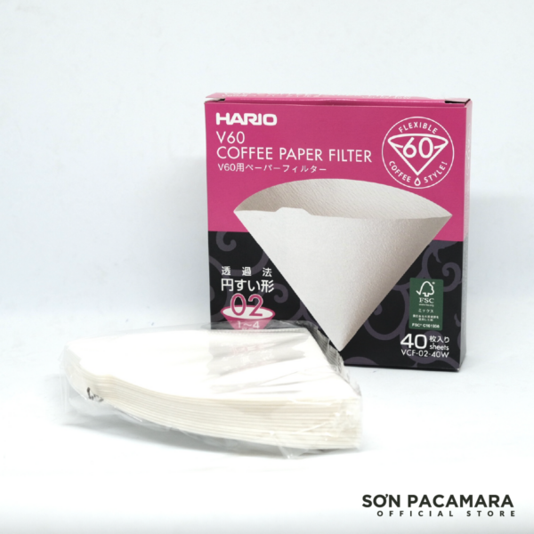 Giấy lọc cà phê HARIO V60 40 tờ (size 02, màu trắng)